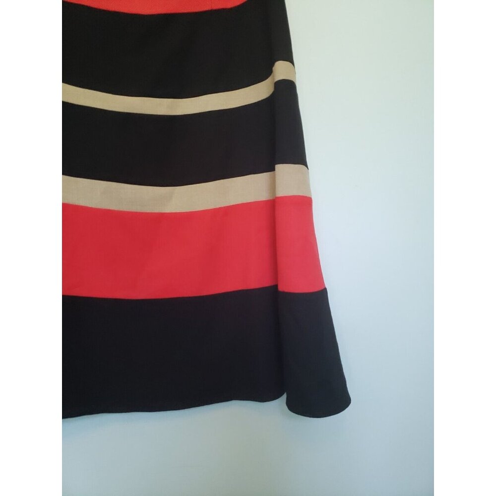 Black Label Evan Picone Women 14 Dress Black Red Colorblock V Neck Career Office - Picture 3 of 6